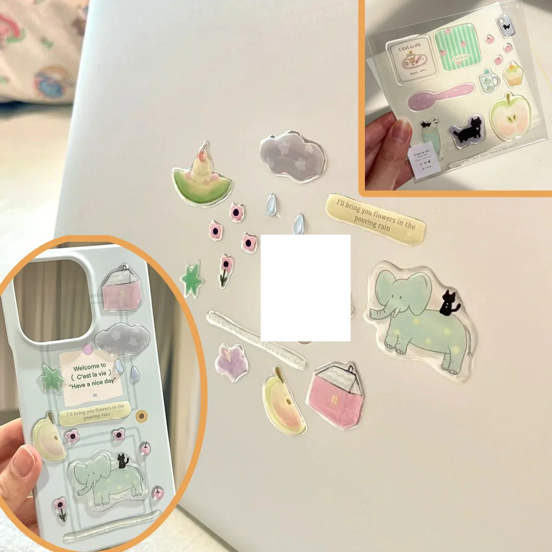 

Ins Style Jelly Stickers Cute Black Cat Illustration Cartoon Stickers For Diy Phone Case Laptop Scrapbooking Journal Girls Gift