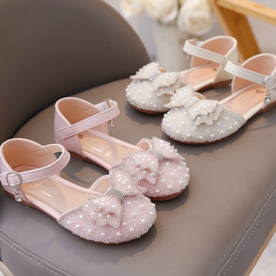 

Kids'Casual Sandals PU Leather Summer Fashion Outdoor Breathable Shoes For Girls Anti-slip White Pink Size 23-35