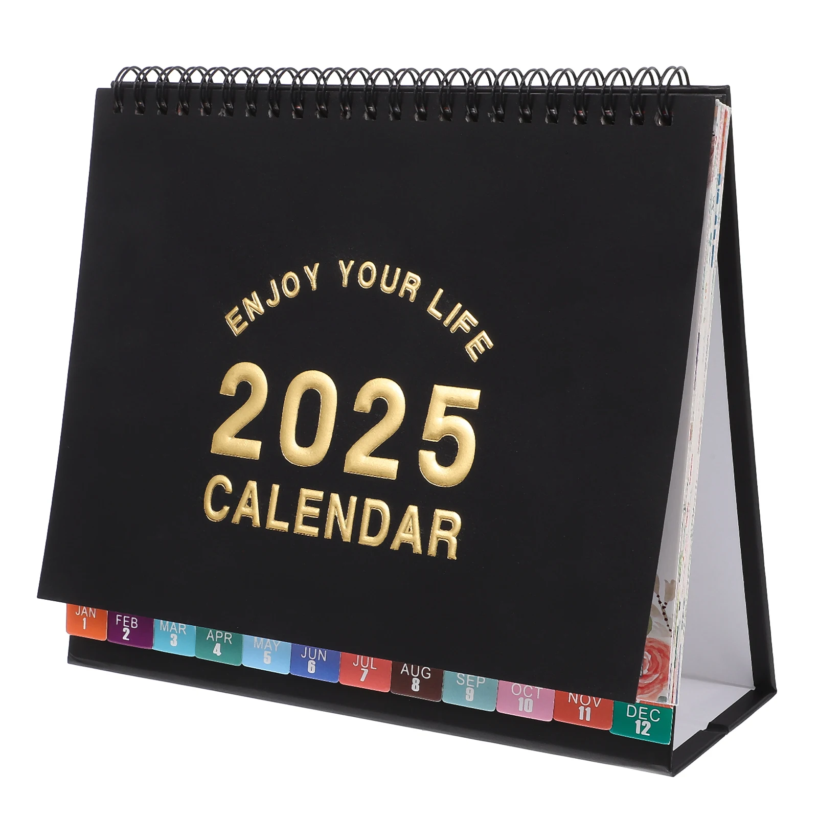 

2025 English Desk Thick Standing Flip Planner Academic Office Home Compact Large Monthly Desktop Schedule Organizer Self