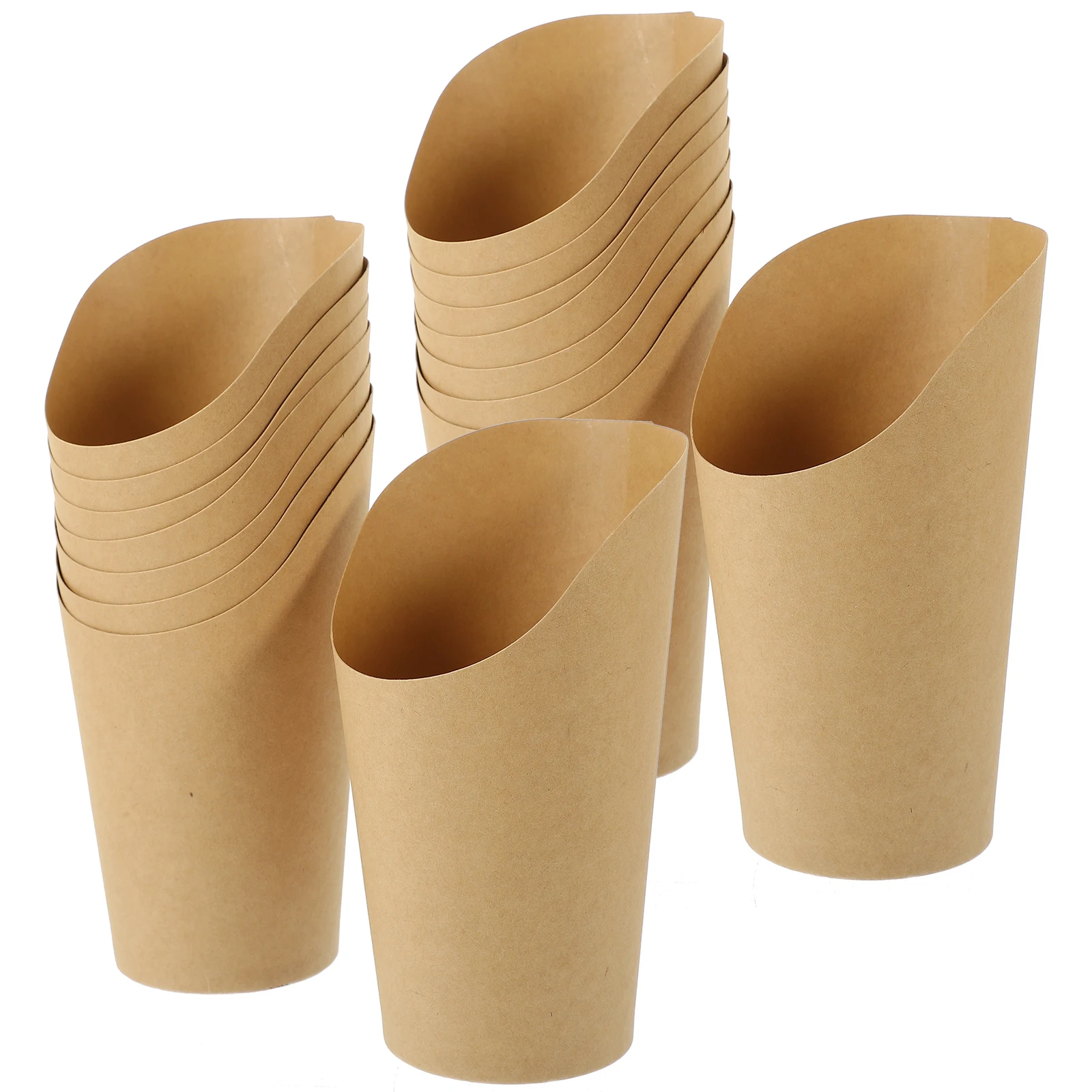 

100 Pcs Kraft Paper Snack Boxes Multipurpose Fries Holders Take Out Containers Disposable Food Cups Party Supplies
