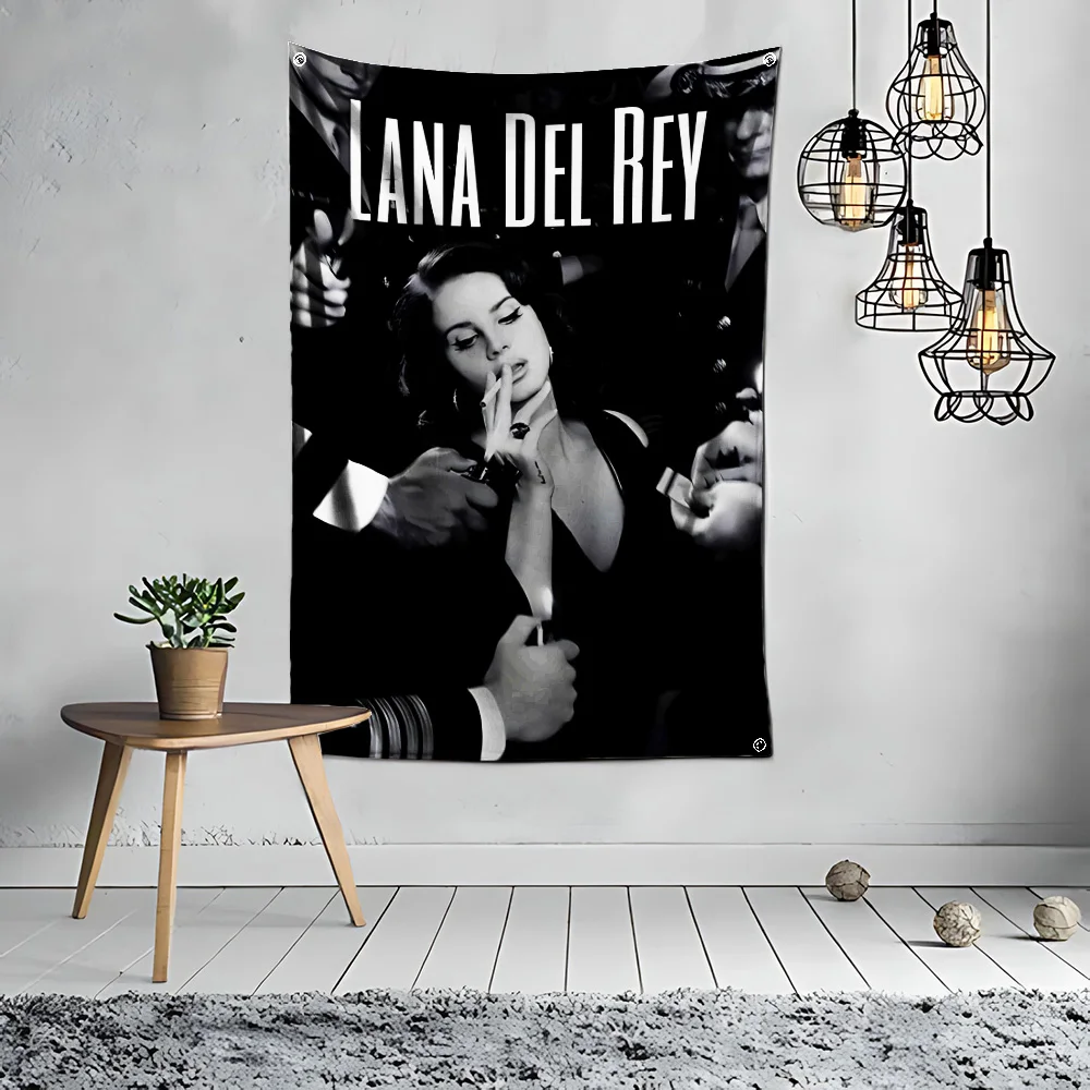 60x90cm Singer Lana Del Rey Posters Flag Polyester Digital Printing Banner for Garage Wall Art Out Door Decoration