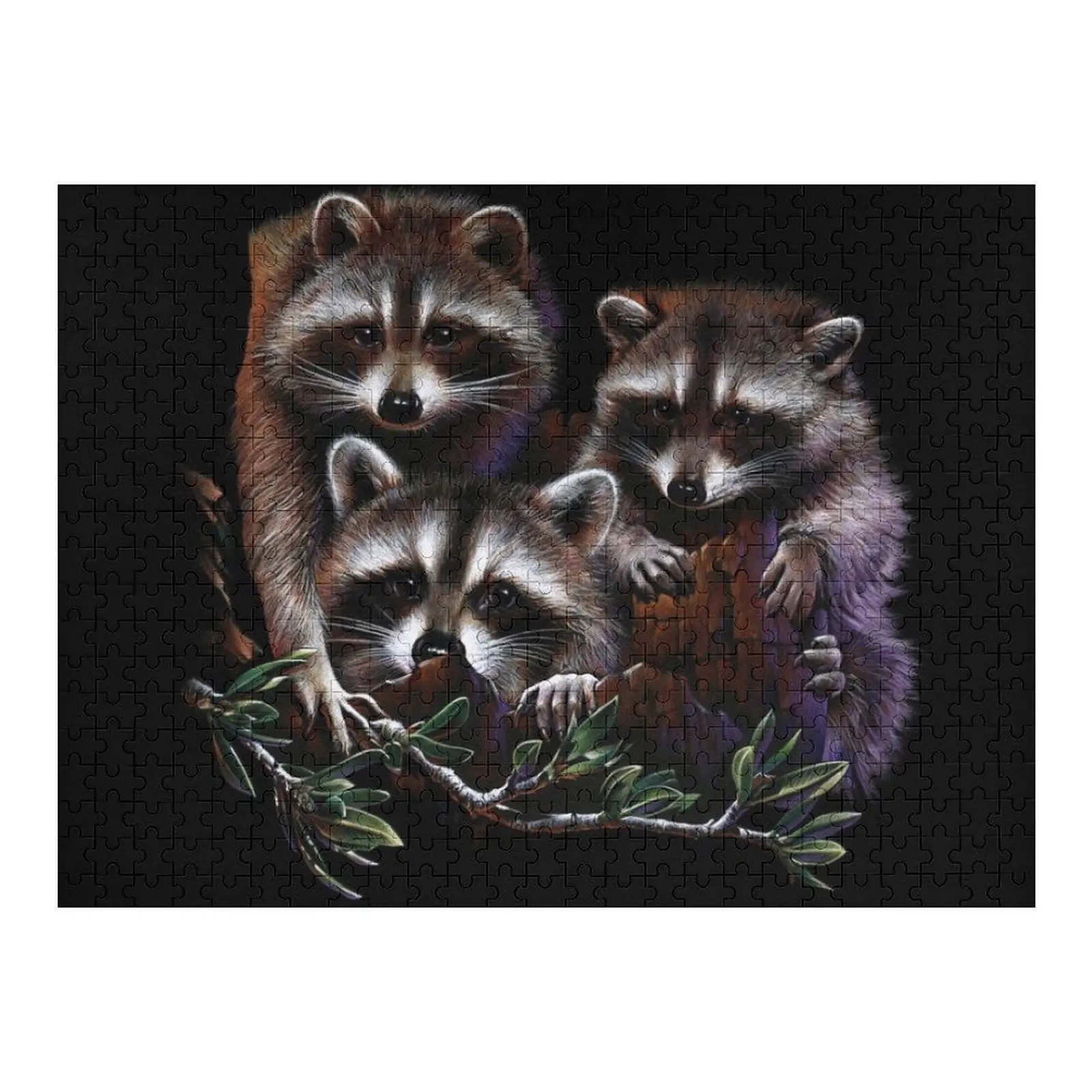 

Raccoon Litter Jigsaw Puzzle Custom Wood Custom Wooden Gift Custom Photo Customizeds For Kids Puzzle