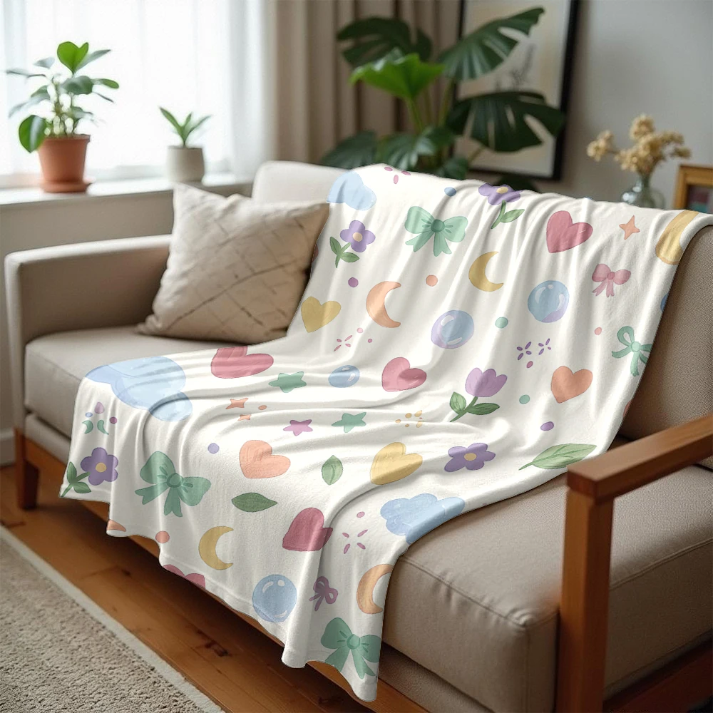Pastel Dream Lightweight Microfiber Soft Christmas Fleece Blanket Warm Cozy Throw for Bed Sofa Office Travel All Season