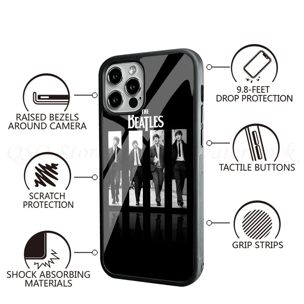 T -The B-Rockless Rock Band Capas de telefone, HD TPU para iPhone 15, 14, 13 Pro Max, 11, 12 Mini, Alex Mirror