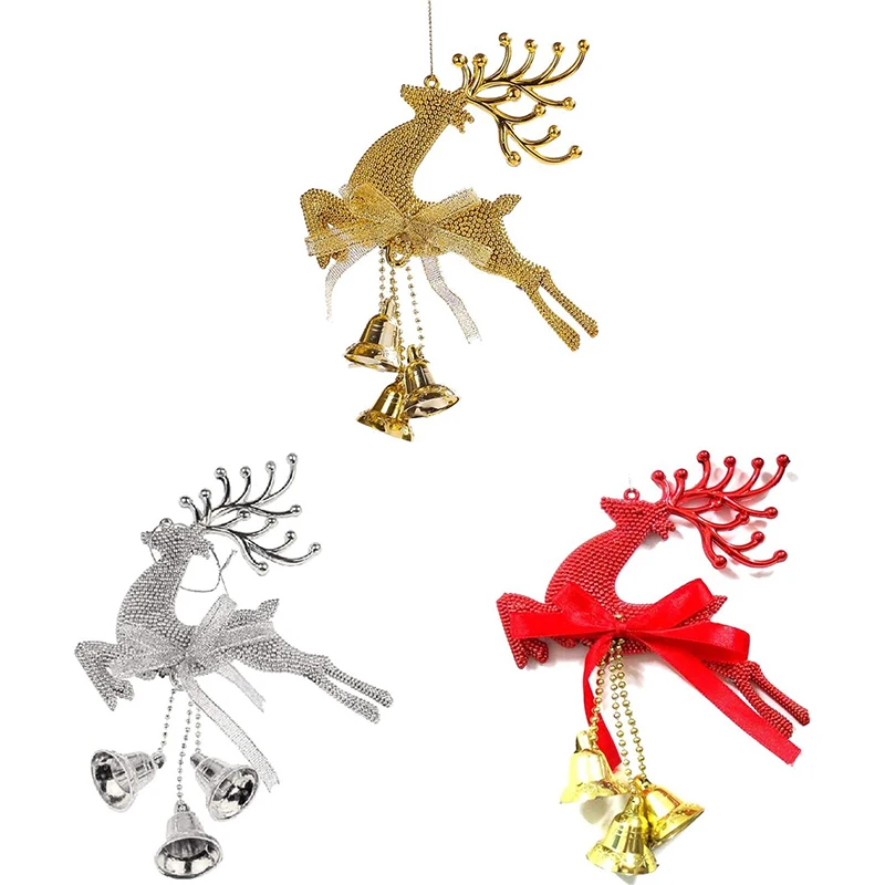 

2025 Merry Christmas New Year Party Christmas Tree Pendant Elk Plastic Banner for Home Party Decoration 2026 Xmas Gift Navidad