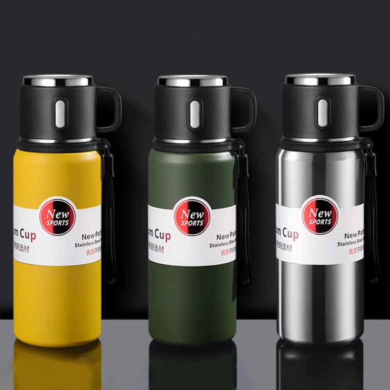 Stainless Steel Thermos Bottle Outdoor Thermos Kettle Water Bottle with Tea Filter Portable Tea Cup Luxury Business Water Cup