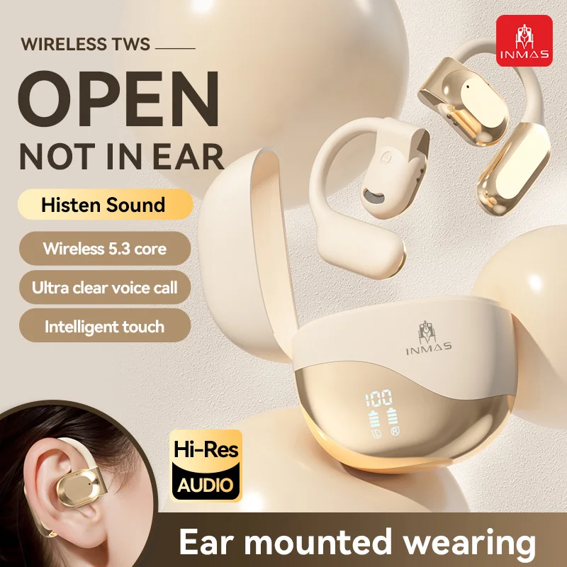 

INMAS M62 Open Ear Bluetooth TWS Wireless Headsets Noise Reduction Earphones LED Digital Display Headphones Sports Music Earbuds