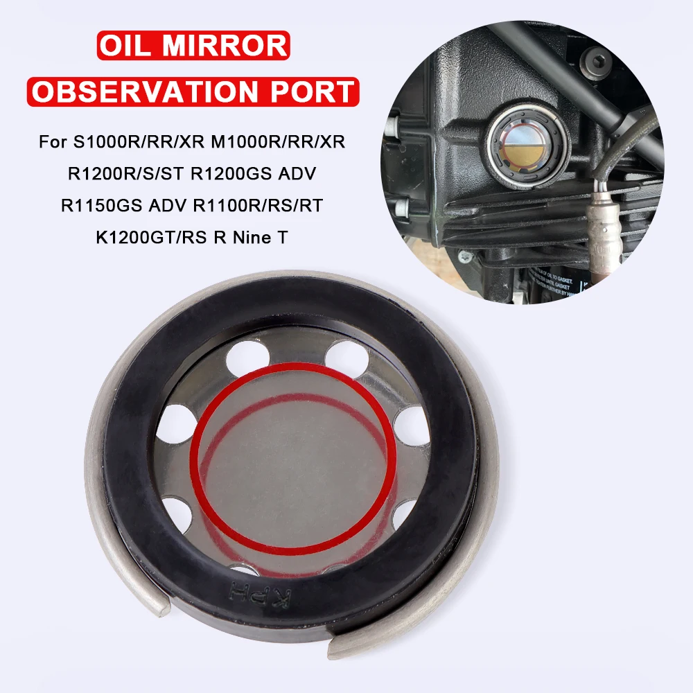 Motorcycle Oil Mirror Observation Port For BMW S1000R M1000XR R1200GS ADV R850 R Nine T Engines Oil Window Oil Level Accessories