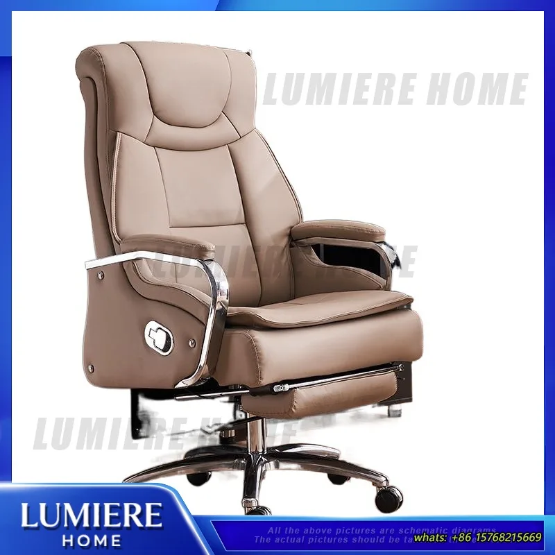Executive Office Chair Ergonomic Leather Computer Chair with Massage Lumbar Support Reclining Function Adjustable Height for