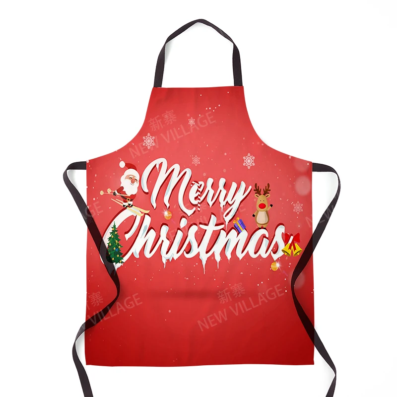 Aesthetics Women\'s Kitchen Apron Children\'s Waterproof Waitress Work Apron Original Oil Resistant Christmas Style Fashion Apron