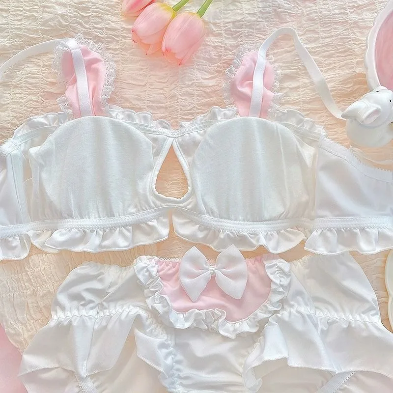 Set reggiseno da donna Lolita Seni piccoli che raccolgono Braand Slip Regolabile Raccolta vice Seni Senza anello in acciaio Set intimo