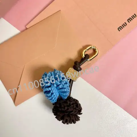 더블 볼 태슬 백 참 - 보헤미안 스타일 핸드백 키체인 & 카라비너 클립, 여성용 수제 선물