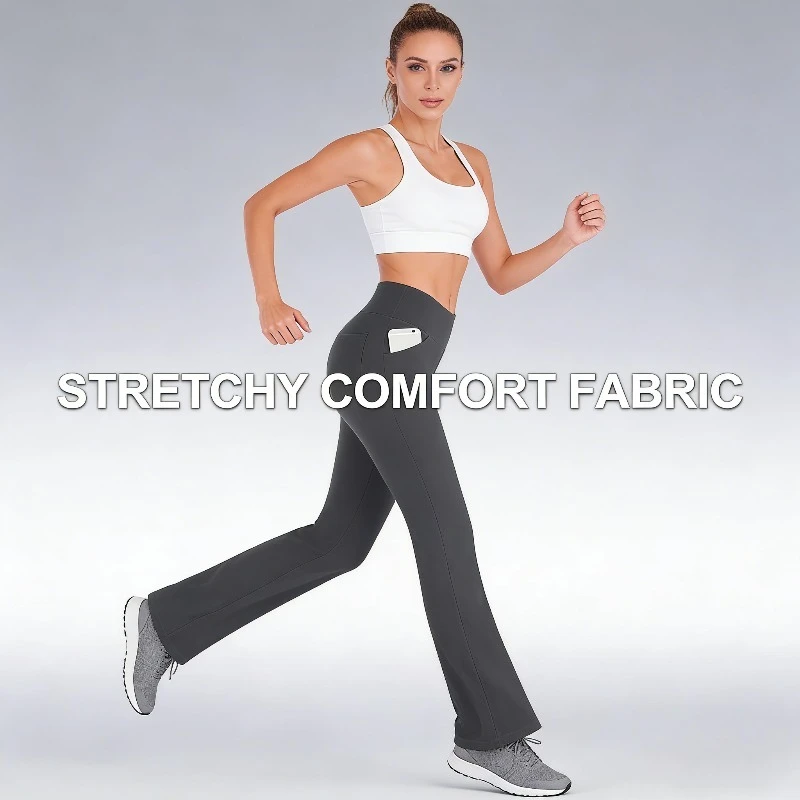 

2026 Women's Yoga Pants European and American New High-Waisted Casual Flared Wide-Leg Pants
