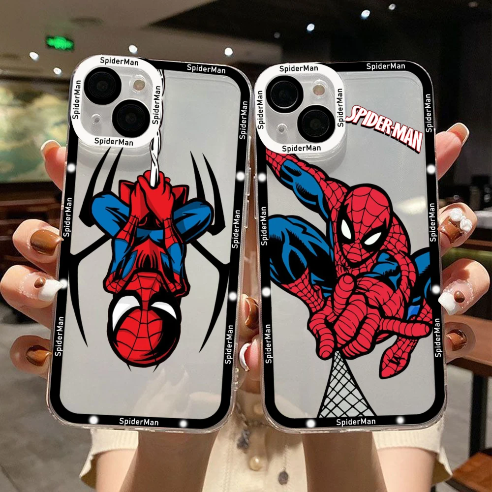 SpiderMan Cartoon Marvels etui na telefon dla Xiaomi Redmi Note 12 11 10 9 Pro 8 9C 10C 12C 13C 4G 5G miękkie silikonowe przezroczyste etui