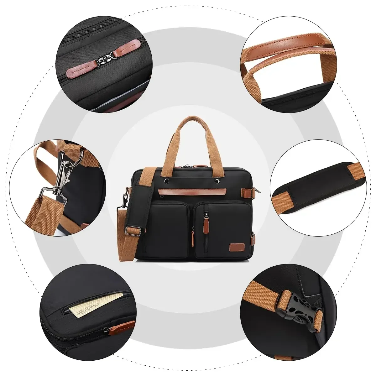 3 in 1 Laptop Bag for Men 17.3 Inch Office Laptop Work Bags Business Backpack Messenger Bag Computer Bags Laptops for Men Women