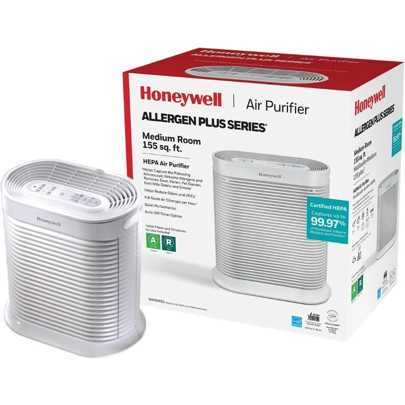 Air Purifier for Medium Rooms - Micro Air Allergens + Reducer - Wildfire/Smoke, Pollen, Pet Dander & Dust Air Purifier