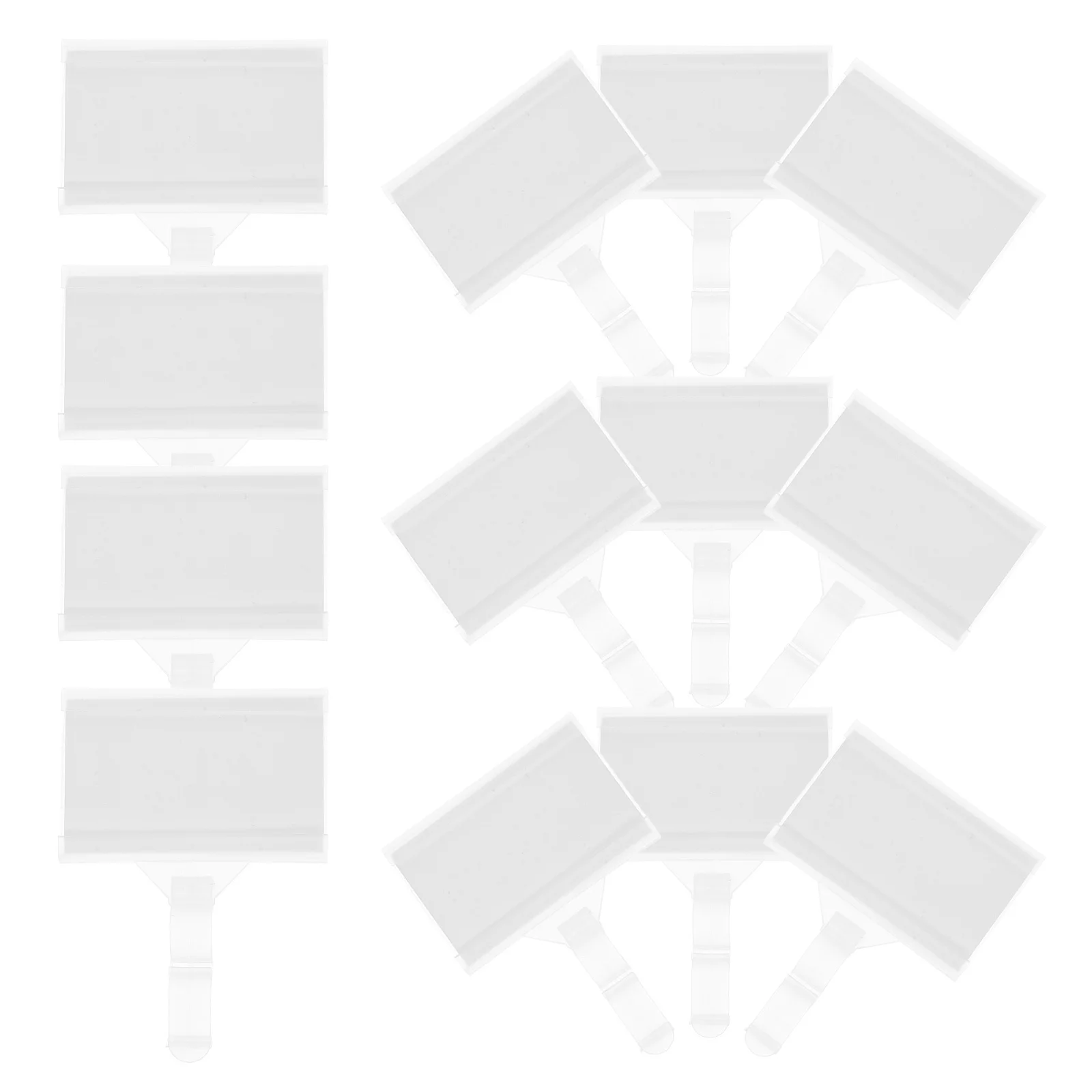 20 Buah Label Gantungan Rak Kawat Plastik Model Pengait untuk Display Harga Kartu di Rak Supermarket/Ritel 51x35mm