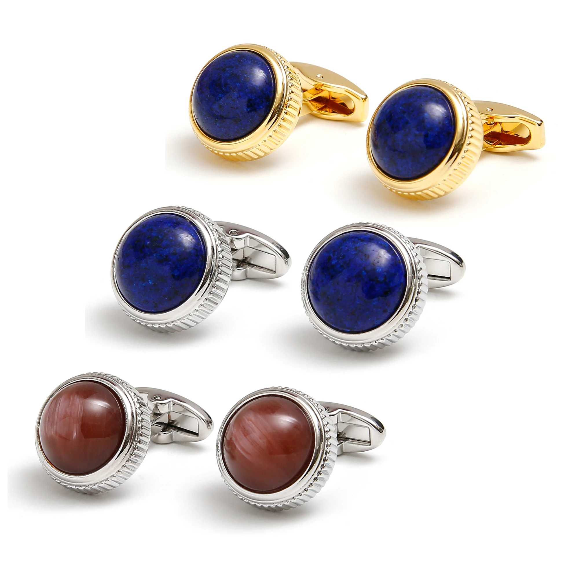 

Cufflinks for Men TOMYE XK25021 Luxury Stone Buttons Copper Round Cuff Links Dress Shirts Jewelry