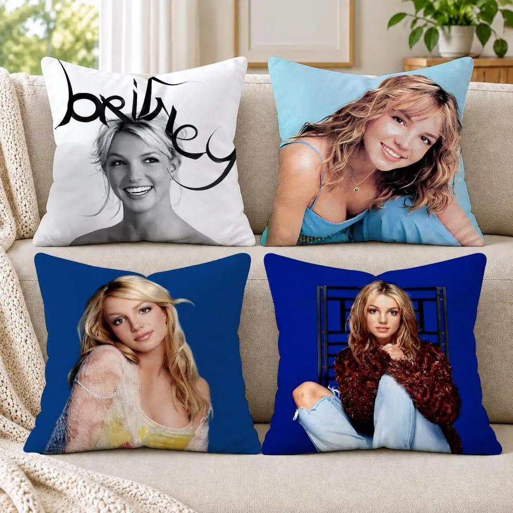 Singer B-Britney Spears Cushion Cover Short Plush Double-Sided Printing Sofa Bedroom Living Room Throw Pillow Cover Home Decor