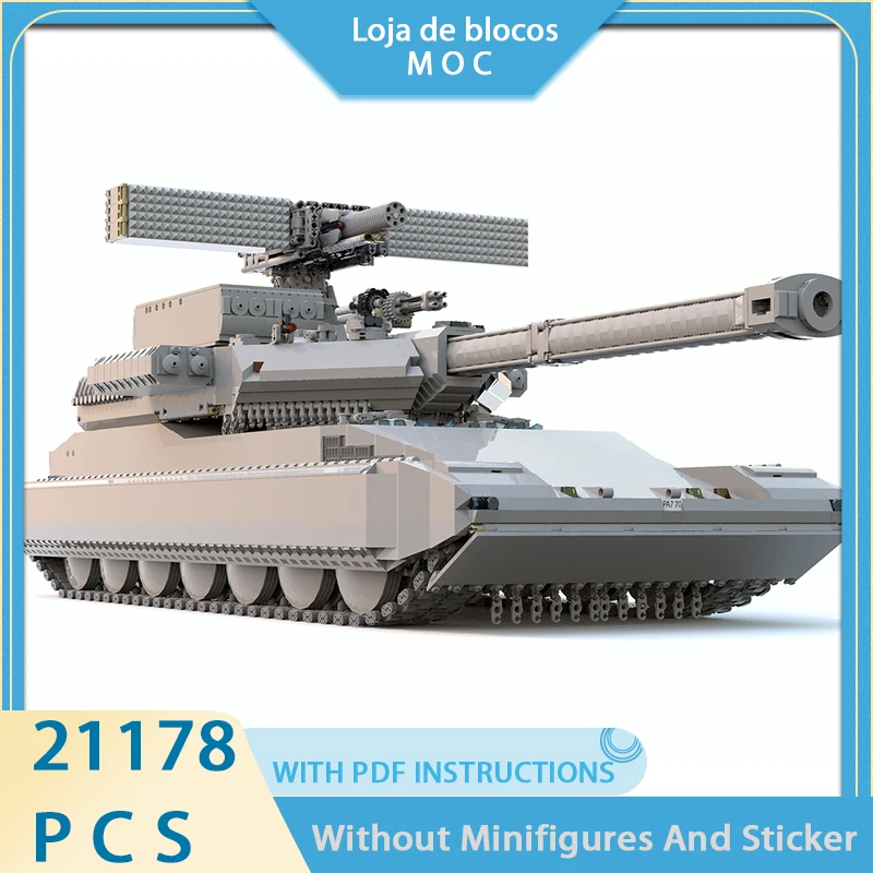 

Exquisite new product MOC building block military model main battle tank ratio=1:10 technology modular children's toy DIY set