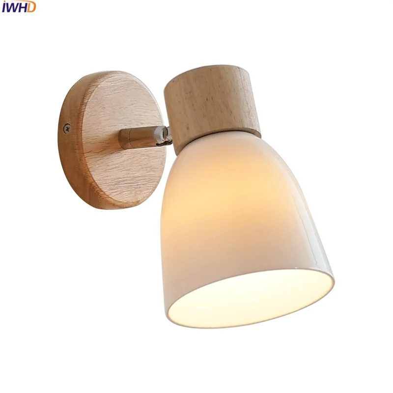 

IWHD Japan Style LED Wall Sconce Lamps Aisle Living Room Smooth White Glazed Ceramic Bar Indoor Art Wall Lights Fixture Arandela