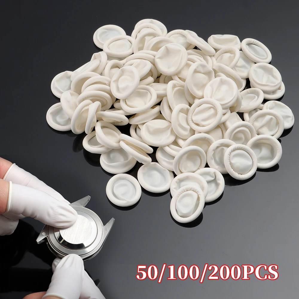 50/100/200pcs Rubber Gloves Fingertips Protector Gloves Non-slip Anti-static for Watchmaker Kit Disposable Watch Repair Tool