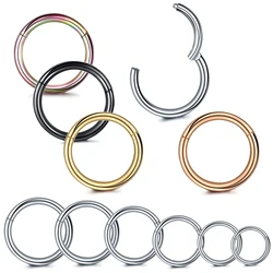 1PC Steel Hinged Segment Nose Ring Piercing Punk Nose Lip Hoop Septum Piercing Eyebrow Cartilage Ear Helix Piercing Body Jewelry