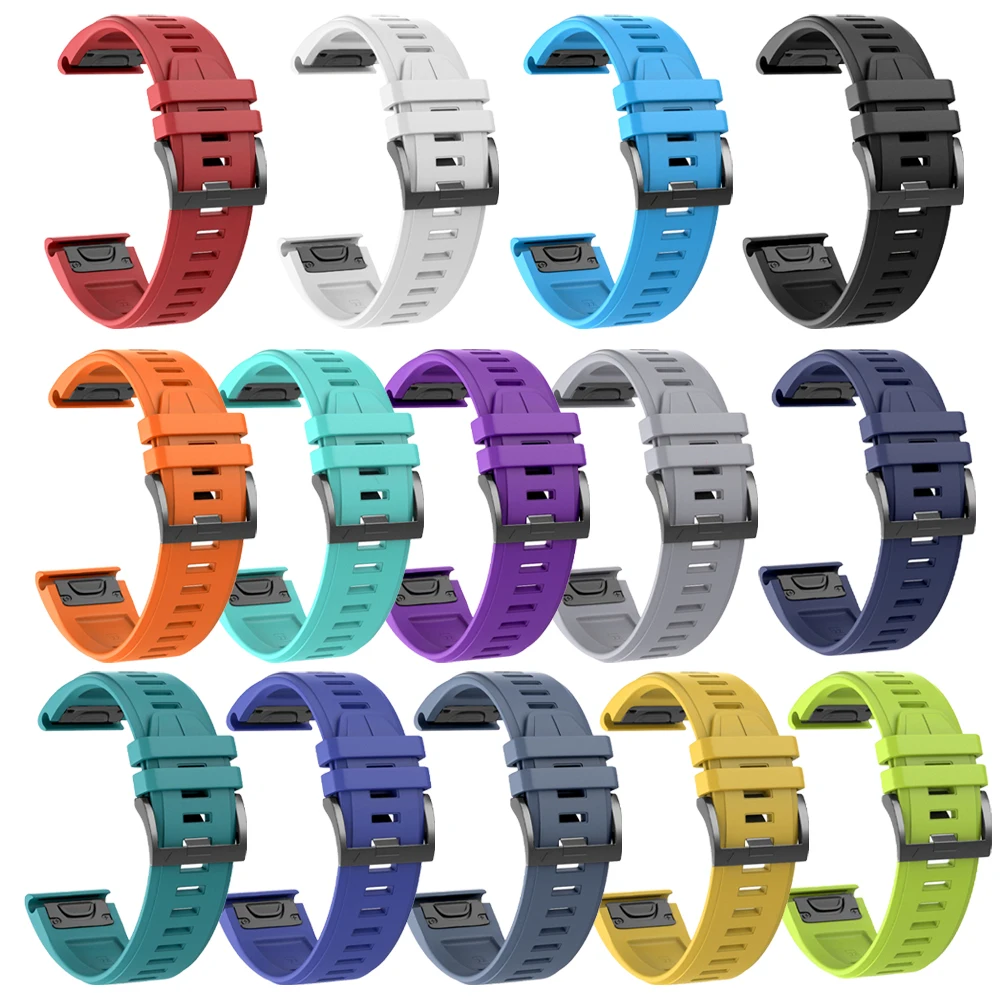 Pulseira de Silicone para Garmin Fenix, Pulseira QuickFit, Pulseira Oficial, 7X, 7 Pro, Solar, 6X, 6, Sapphire, 5, 5X Plus, 3, 3HR, Epix, 1:1, 22 milímetros, 26 milímetros