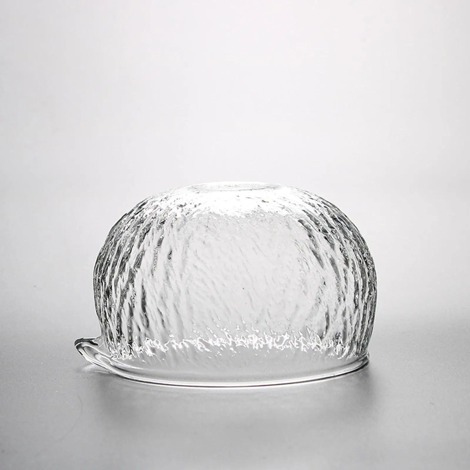 Handcrafted Transparent Glass Matcha Bowl Hammered Texture Chawan Tea Mixing Cup for Japanese Green Tea Coffee Household
