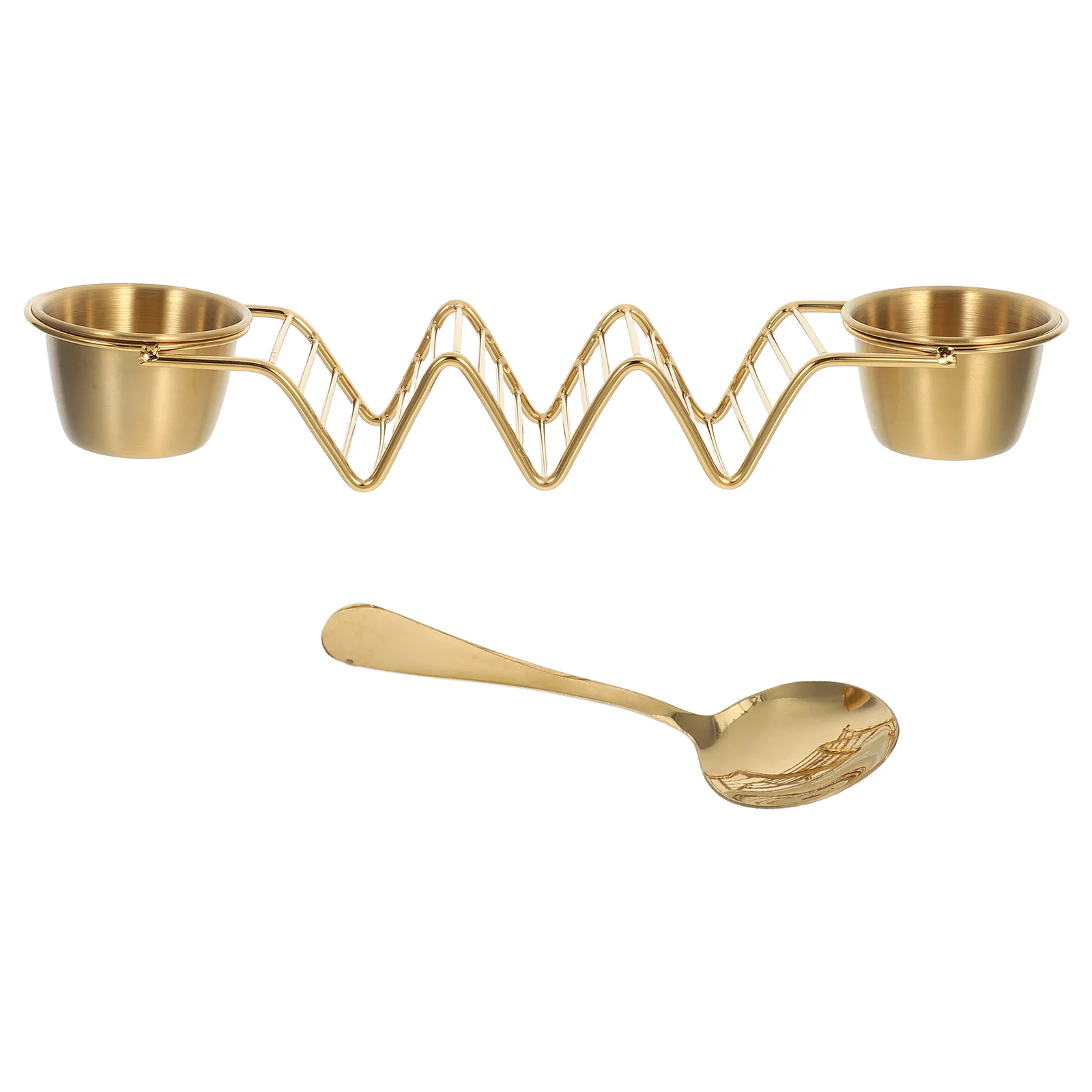 

1Set Stainless Steel Taco Holder Rack Taco Stand with Sauce Cups Pancake Tortilla Serving Tray for Party Kitchen