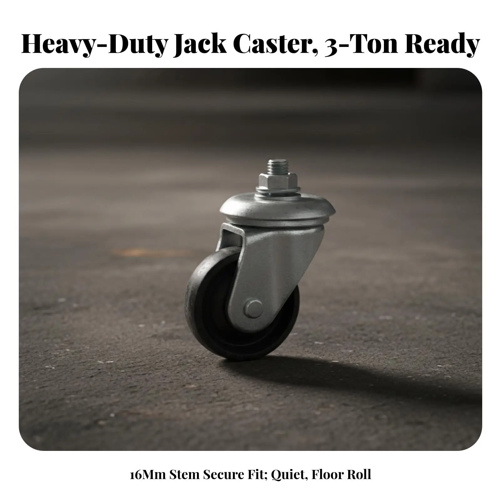61mm Jack Caster Wheel Heavy Duty Swivel with Threaded Stem for Tool Cabinet Dolly Platform Truck