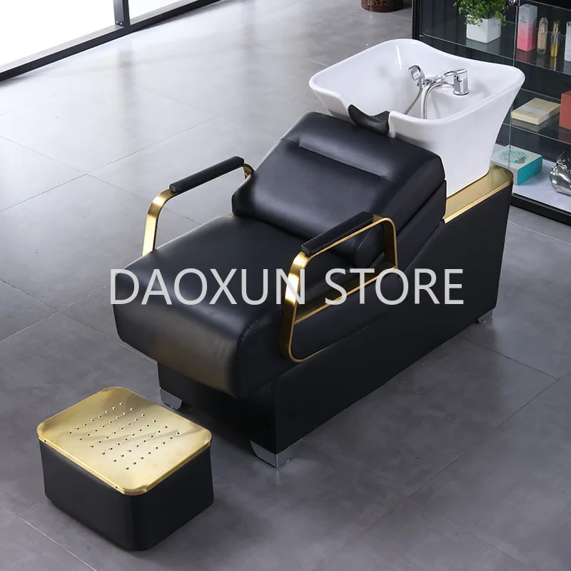 Head Spa Shampo Chair Stylist Luxury Comfort Lounge Massage Hair Wash Bed Shower Head Silla Peluqueria Salon Furniture MQ50SC