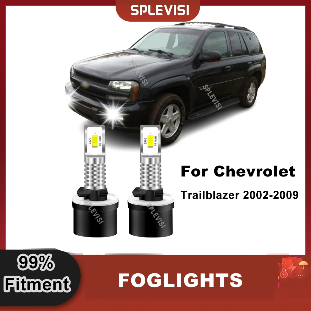 2x Car LED Fog Light Foglight Bulbs White Replace For Chevrolet Trailblazer 2002-2009 Trailblazer-EXT 2002-2006