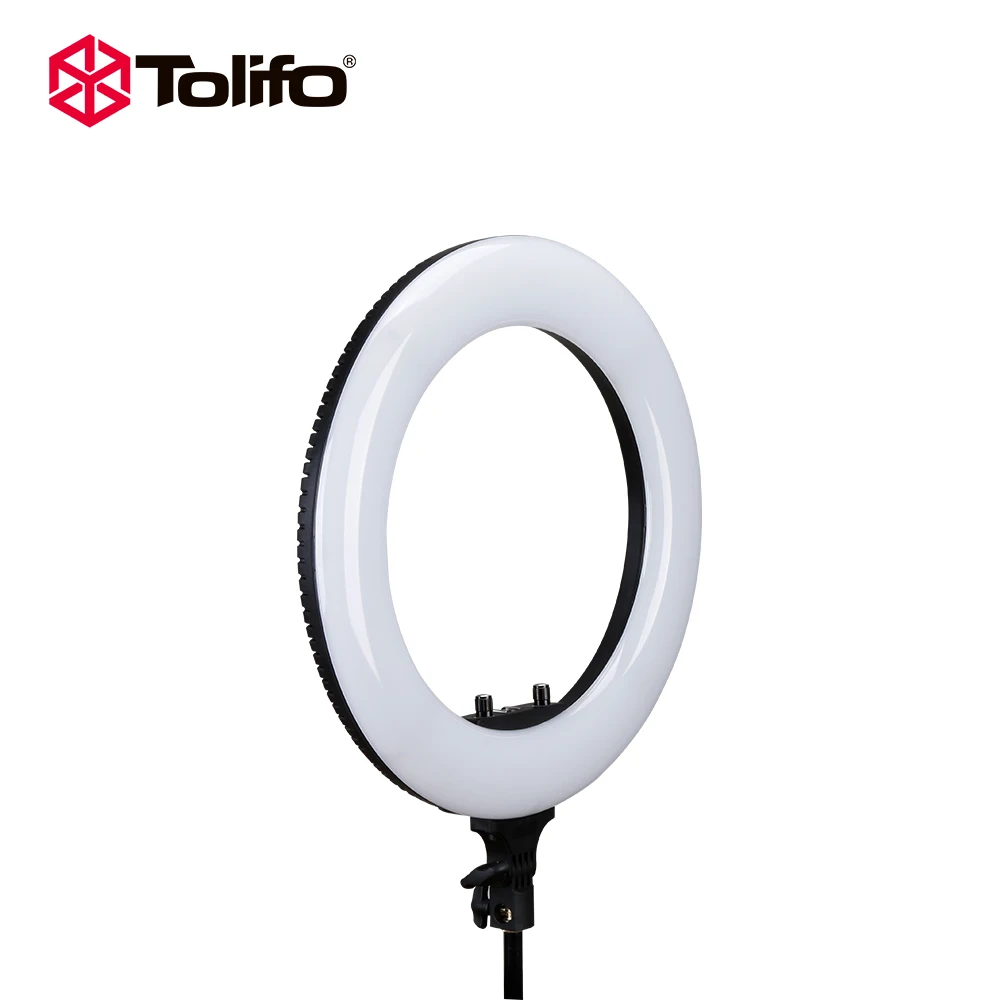 Tolifo R48B AC 48W Bi-color LED Ringlight Dimmable Camera/Studio/Video Photography Ring Light Lamp for Youtube Video Shooting