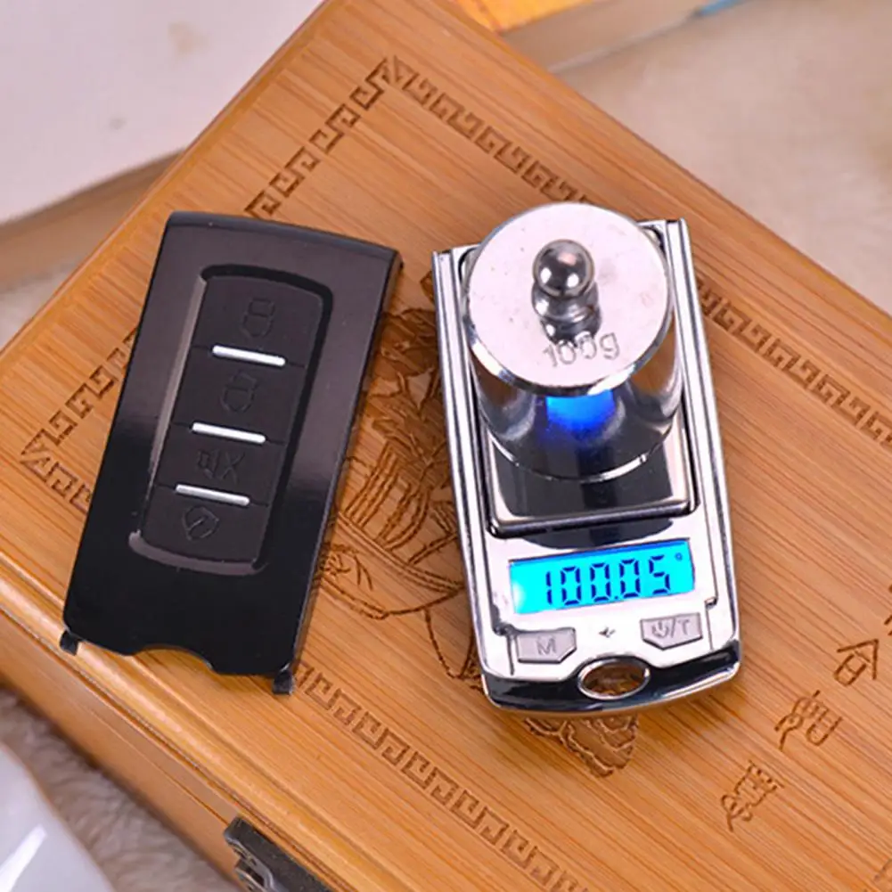 Electronic Scale Lightweight Car Key Shape Metal Accurate Digital Pocket Scale for Food