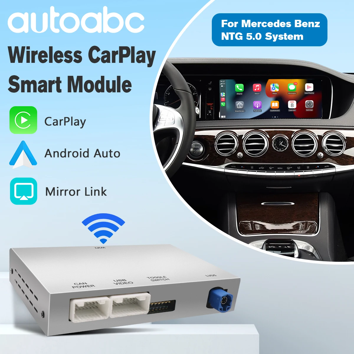 2025 Wireless Carplay Android Auto Für Mercedes Benz C Klasse GLC W205 V Klasse W447 NTG 5,0 Modul Original Bildschirm Upgrade modul
