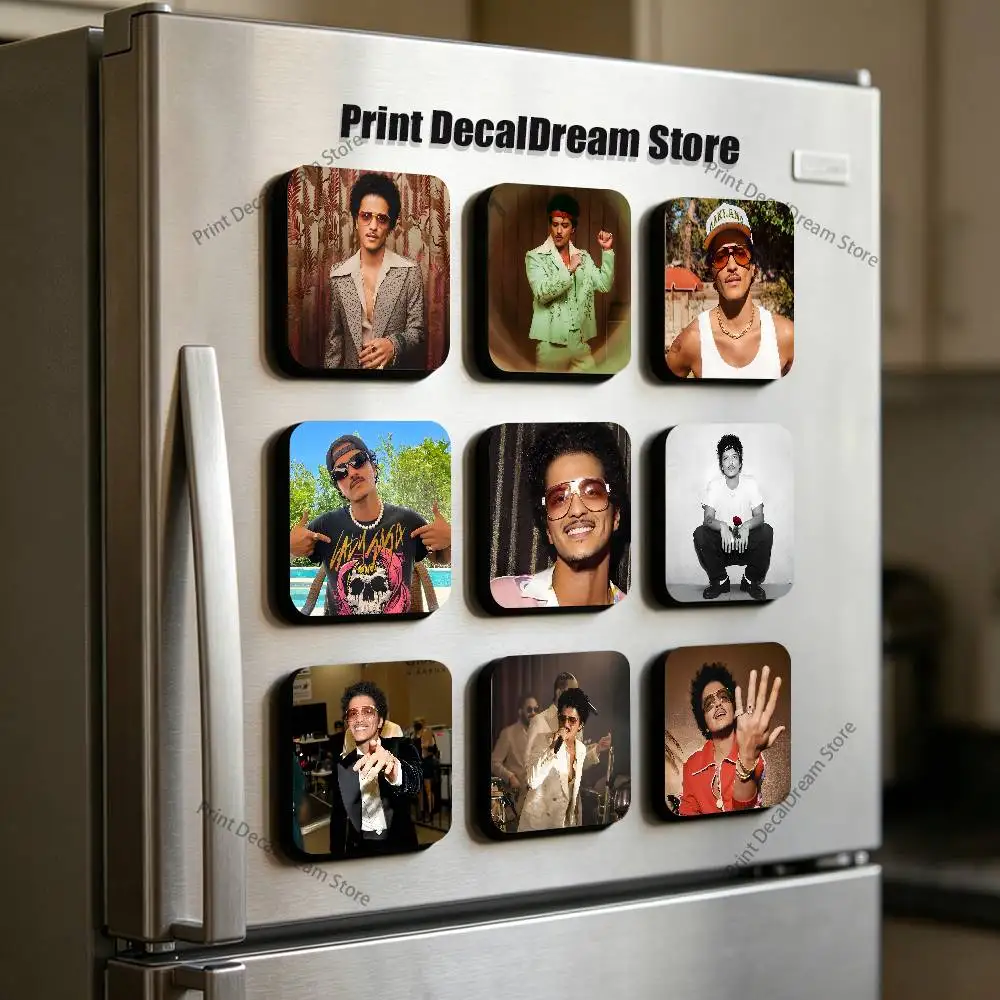 

B-Bruno Mars 24K Magic Vintage Refrigerator Magnets Cute Cartoon Magnetic Personality Decorations Creative Gifts
