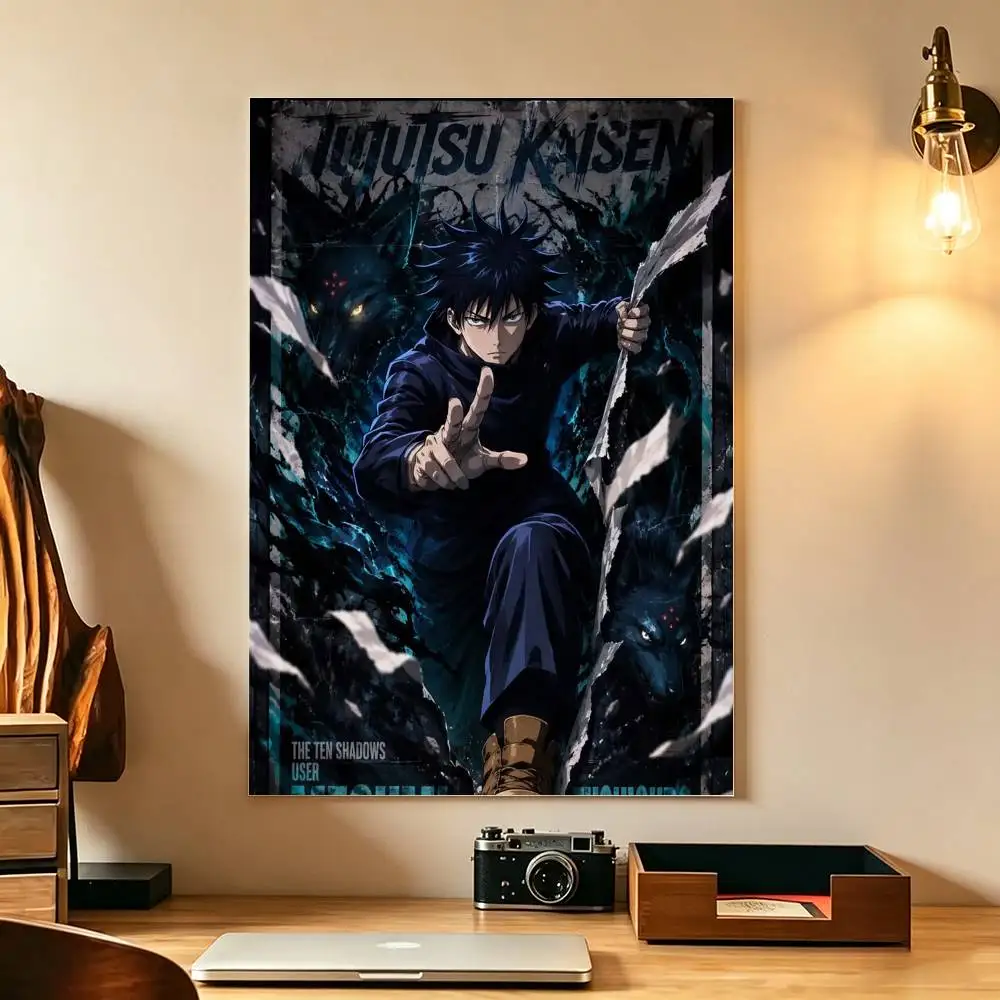 Anime Jujutsu Kaisen Megumi Fushiguro Poster Waterproof Wall Art Sticker For Bar Living Room Vintage DecorHigh Quality PrintGift