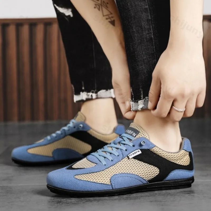 

Мужская модная и модная повседневная обувь. Дышащая и удобная противоскользящая обувь с сеткой. Туфли на плоской подошве с низким вырезом.