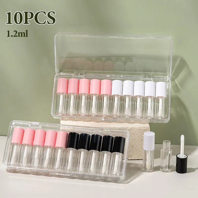 10PCS/set Empty 1.2ml Clear Lip Gloss Tubes Refillable Mini Lip Balm Bottles Portable Travel Lip Oil Lipstick Containers for DIY