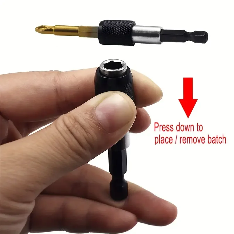 3-Piece Set of Hex Quick-Release Self-Locking Extension Rods, Electric Drill Driver Quick Conversion Rods, Screwdriver Extension Rod Tools
