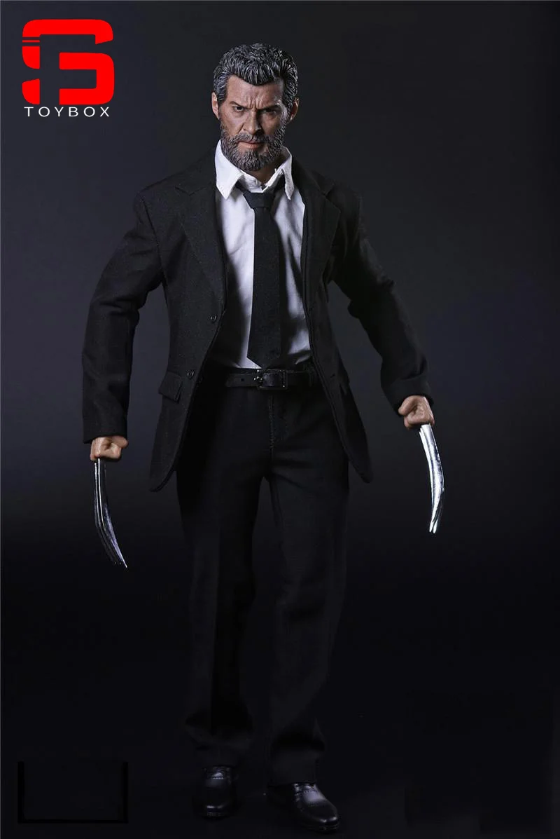 In Stock Copycat 1/6 Old Logan Black Suit Wolf Claw Hugh Jackman Head Sculpt Model Fit 12-inch Male Soldier Action Figure Body