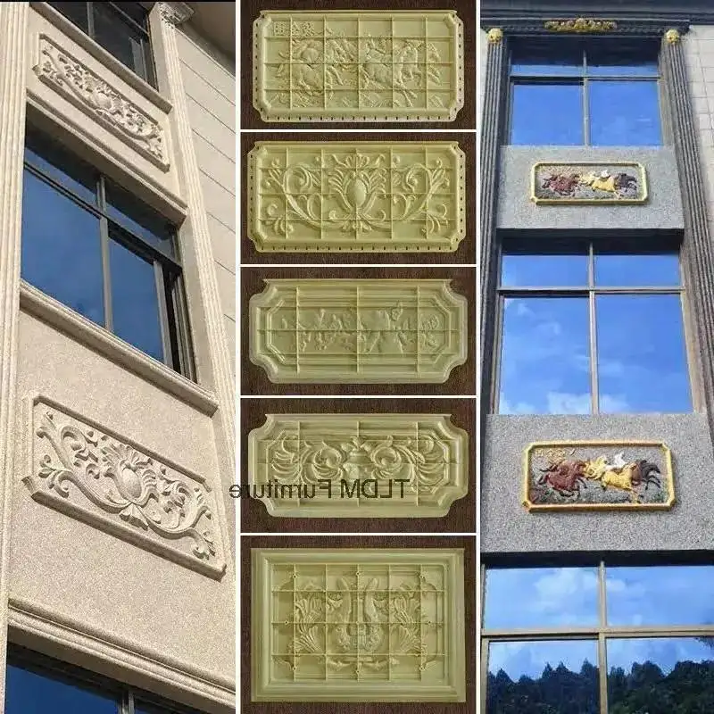 Column Wall Decoration Sticker Wall Cement Mold Villa Roman European Exterior Relief Flower Model Window Mountain Flower Mold Z