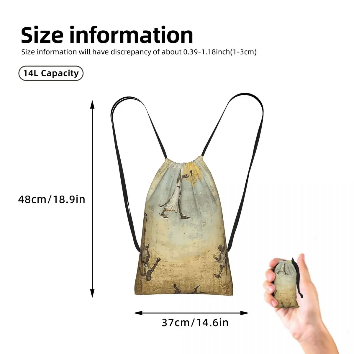 Jump Of Faith Drawstring Backpack Sports Gym Bag Portable Travel Drawstring Bag for Men Women