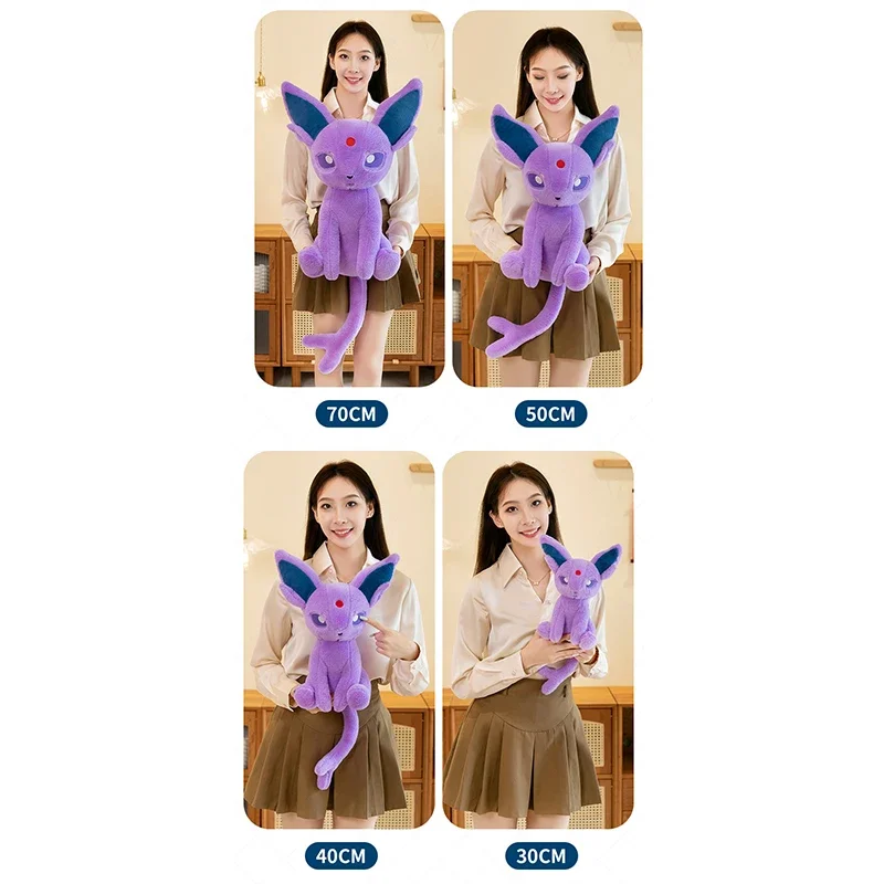 30/70cm Espeon Pokemon Plush Toys Large Anime Doll Cute Pillow Cartoon Eevee Pokémon Plushie Stuffed Gift for Kids Christmas