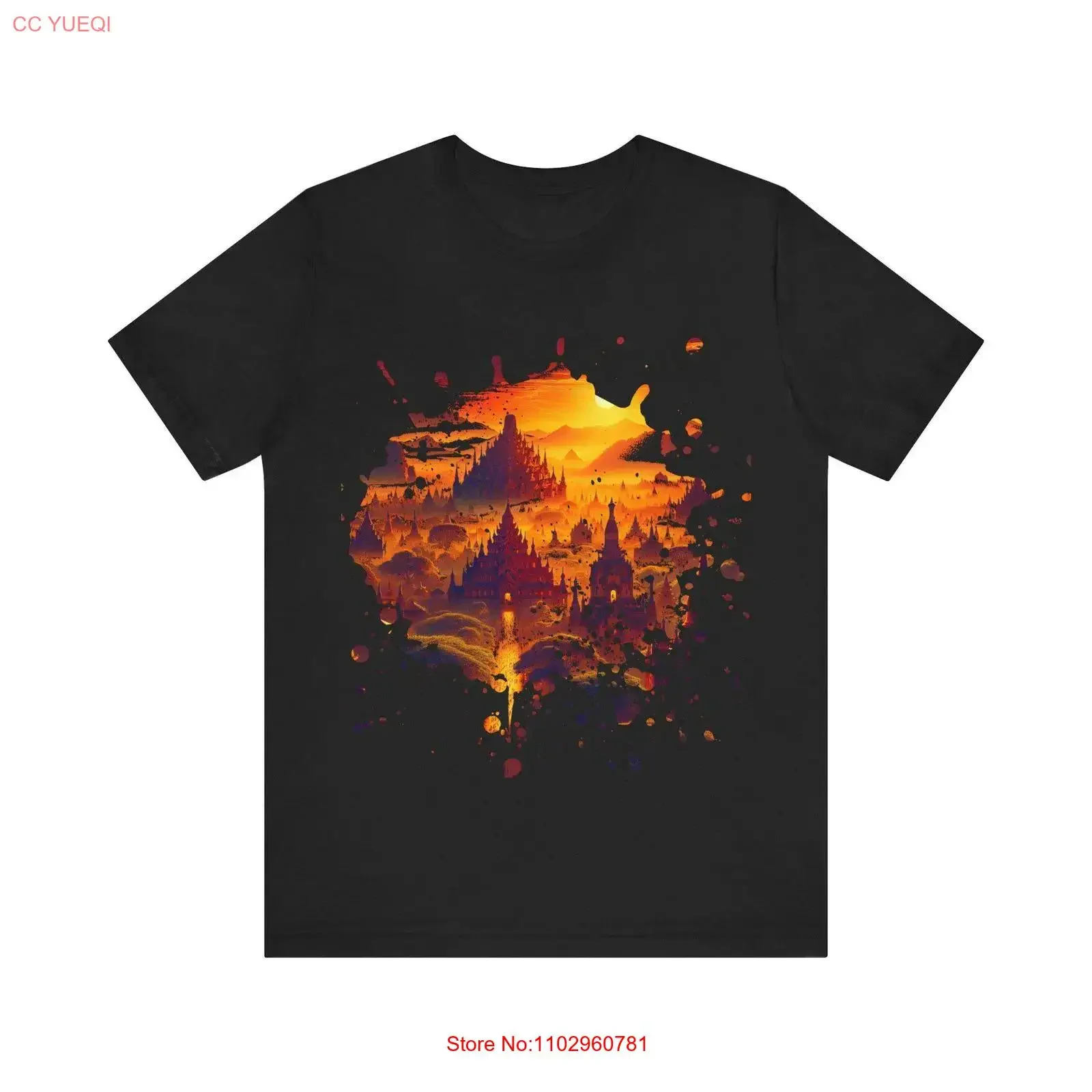 T-shirt en jersey « Splendeur Mystique dans un Royaume Régnal », style vintage délavé, vêtement de créateur, haut décontracté pour le quotidien, respirant