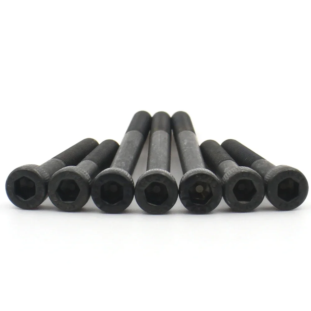 10pcs/lot Grade 12.9 Carbon Steel Black Lengthened Long Allen Hexagon Hex Socket Cap Head Half Thread Screw Bolt M3 M4 M5 M6 M8