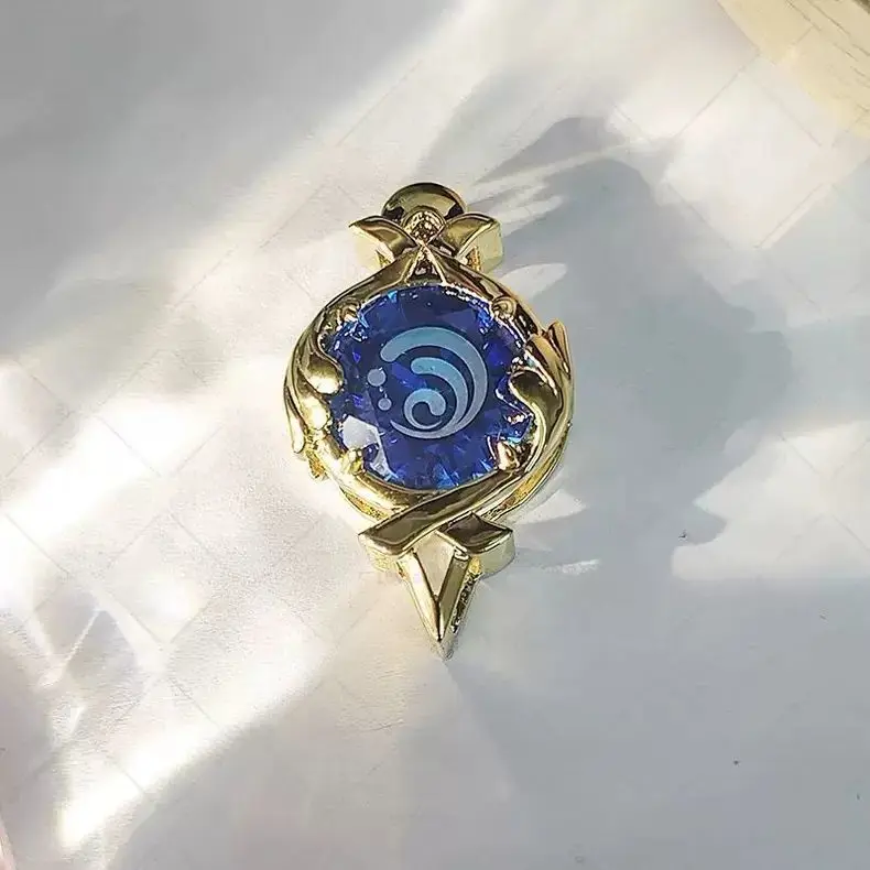 Broche en émail Genshin Impact Furina Vision, Épingle de revers Élément Eau de Fontaine, Accessoire de cosplay anime, Bijou de collection, Cadeau