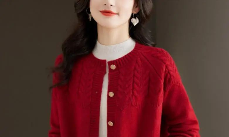 Cárdigan de punto elegante para mujer, suéter, abrigo, ropa de punto de manga larga para mujer, chaqueta de lana para primavera y otoño, Top, ropa femenina