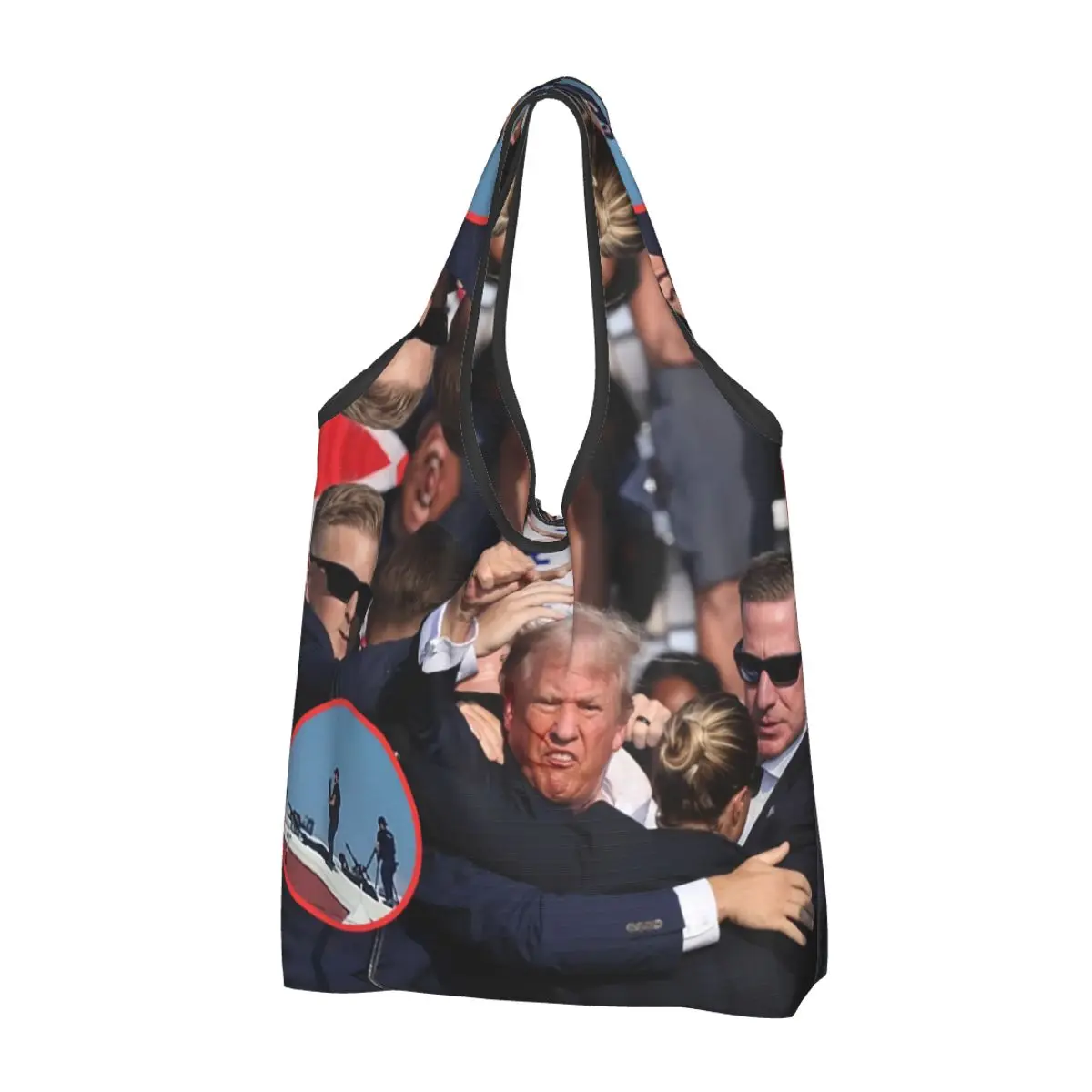 Fashion Printing Custom Trump Assassins Shopping Tote Bag Portable Shoulder Shopper Handbag